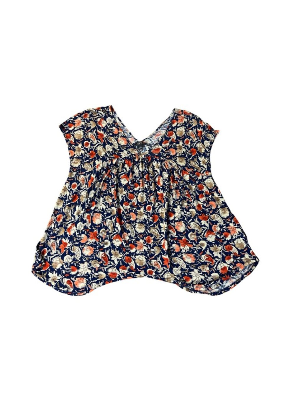 Lucky Brand Womens L Floral V Neck Boho Blouse Soft Lightweight Used - Picture 3 of 14